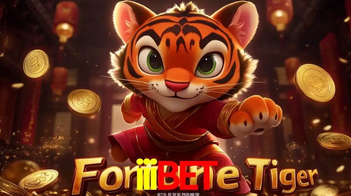 O carismático mascote do jogo de slot Fortune Tiger, um tigre fofo em pose de artes marciais, pronto para trazer sorte e multiplicadores de ganhos no cassino online iiibet.
